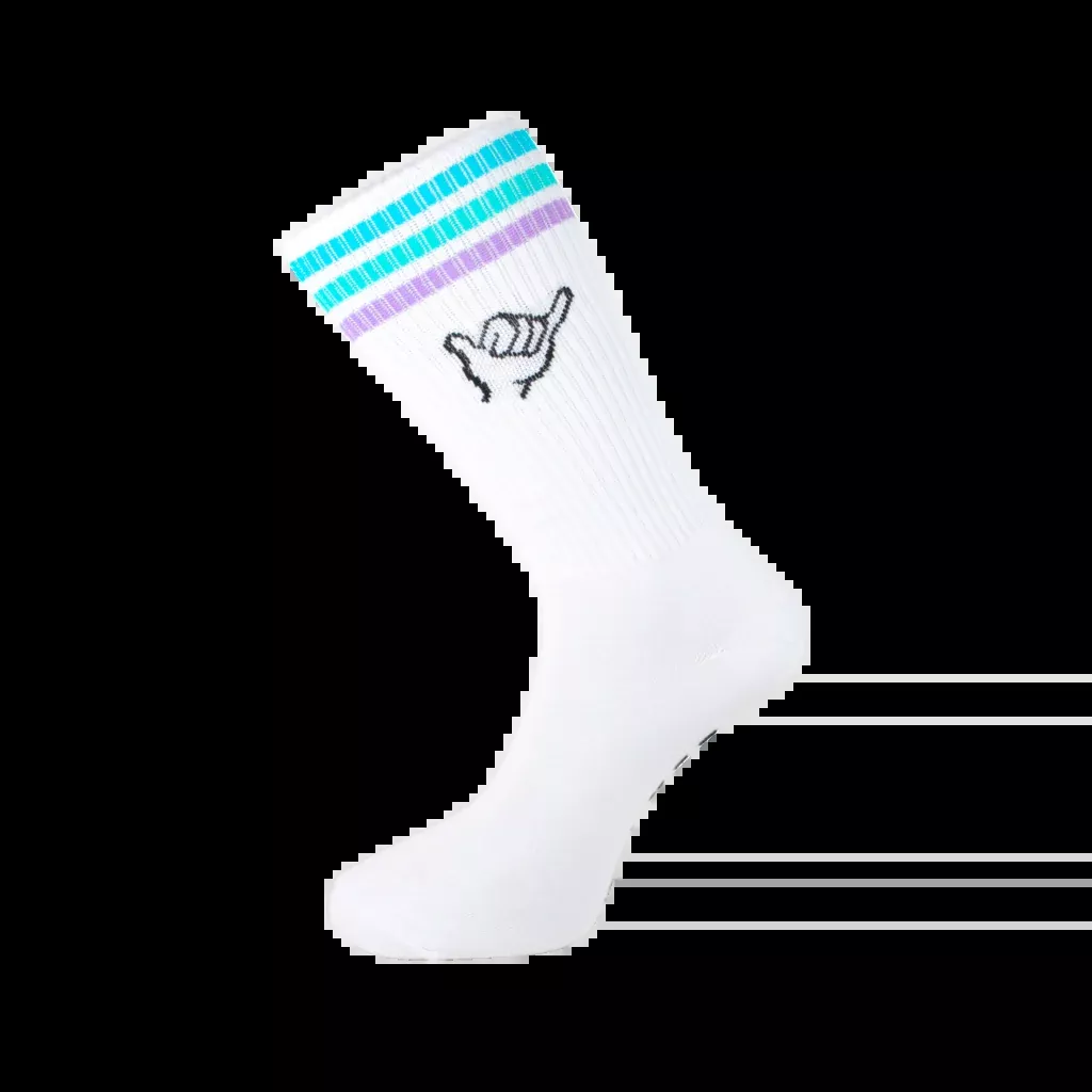 Calcetas Gud Life SHAKA STRIPES WHITE