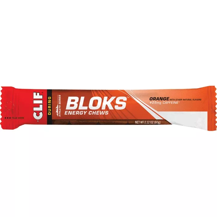 Clif Energy Chews Shot Bloks Orange +25mg Caffiene 60g