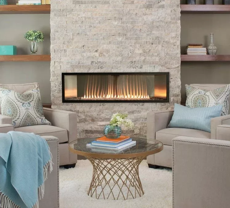 Empire 48" Boulevard VFLB48FP Contemporary Linear Vent-Free Fireplace w/Barrier Screen