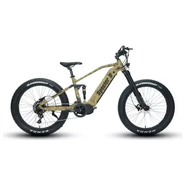 EUNORAU, SPECTER-S, Dual Battery Capable, Mid-Drive, All Terrain, Full Suspension Mountain E-Bike - 1000 Watt, 48V