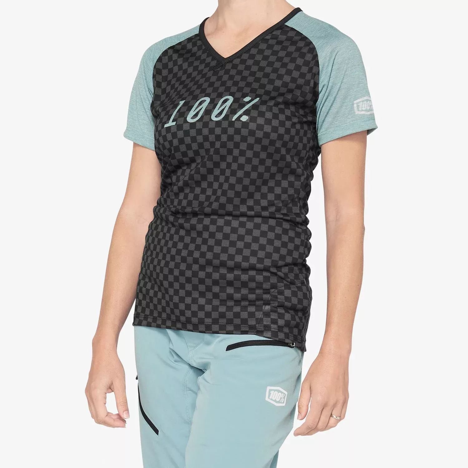 Jersey 100% Para Mujer Airmatic Seafoam Checkers
