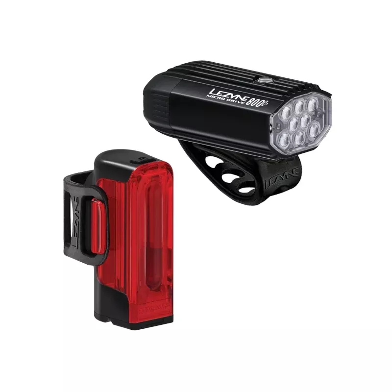 Lezyne Micro Drive 800+ Front / Strip Drive 300+ Rear Light Set
