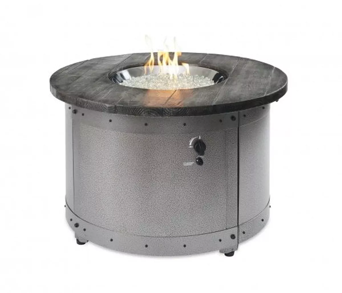 Outdoor GreatRoom Edison ED-20 Round Gas Fire Pit Table, Crystal Fire Burner