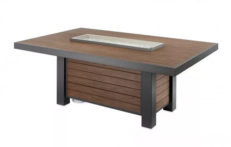 Outdoor GreatRoom KENWOOD KW-1242-K LINEAR Dining Height Gas Fire Pit Table