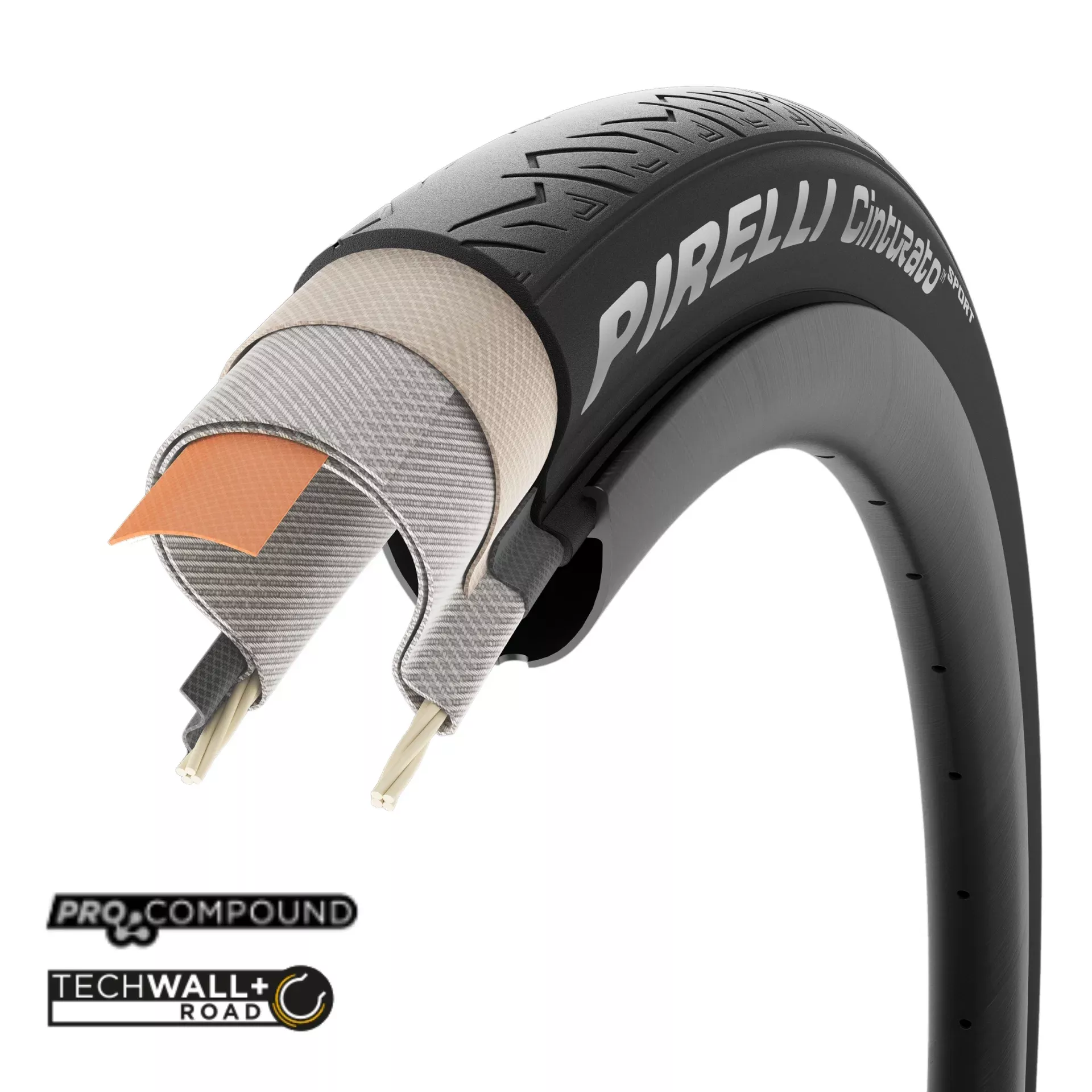 Pirelli Cinturato Sport Tube Type 700x28C Folding Tyre Black