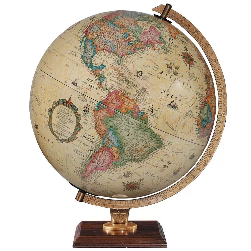 Replogle 12" CARLYLE Antique Ocean Illuminated Globe
