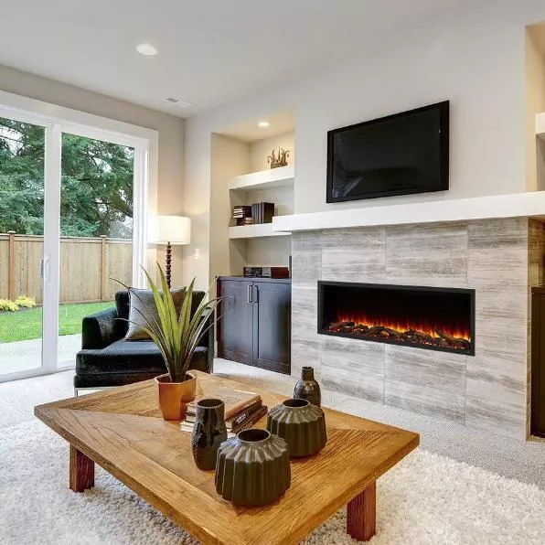 SimpliFire Scion SF-SC55-BK 55" Clean Face Wall Mount Linear Electric Fireplace